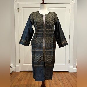 Hand loom vintage long blazer made in Oaxaca mex.